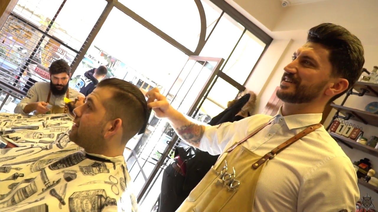 Rooster's Athens slick back men's haircut YouTube