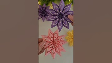 DIY 3D snowflakes ❄️ Cute paper decor ⭐Easy to make /Paper Snowflake ✨#trending​ #papercraft #viral