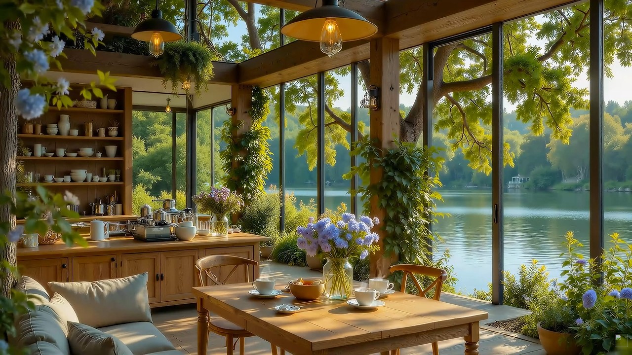 Soft Piano in Lakeside Cabin 🌿 February Morning Piano With Cozy Cabin Ambience for Study and Work