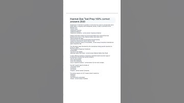 Hazmat Ops Test Prep 100% correct answers 2023