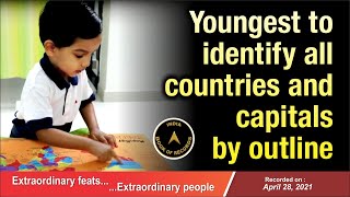 Youngest to identify all countries and capitals by outline maps