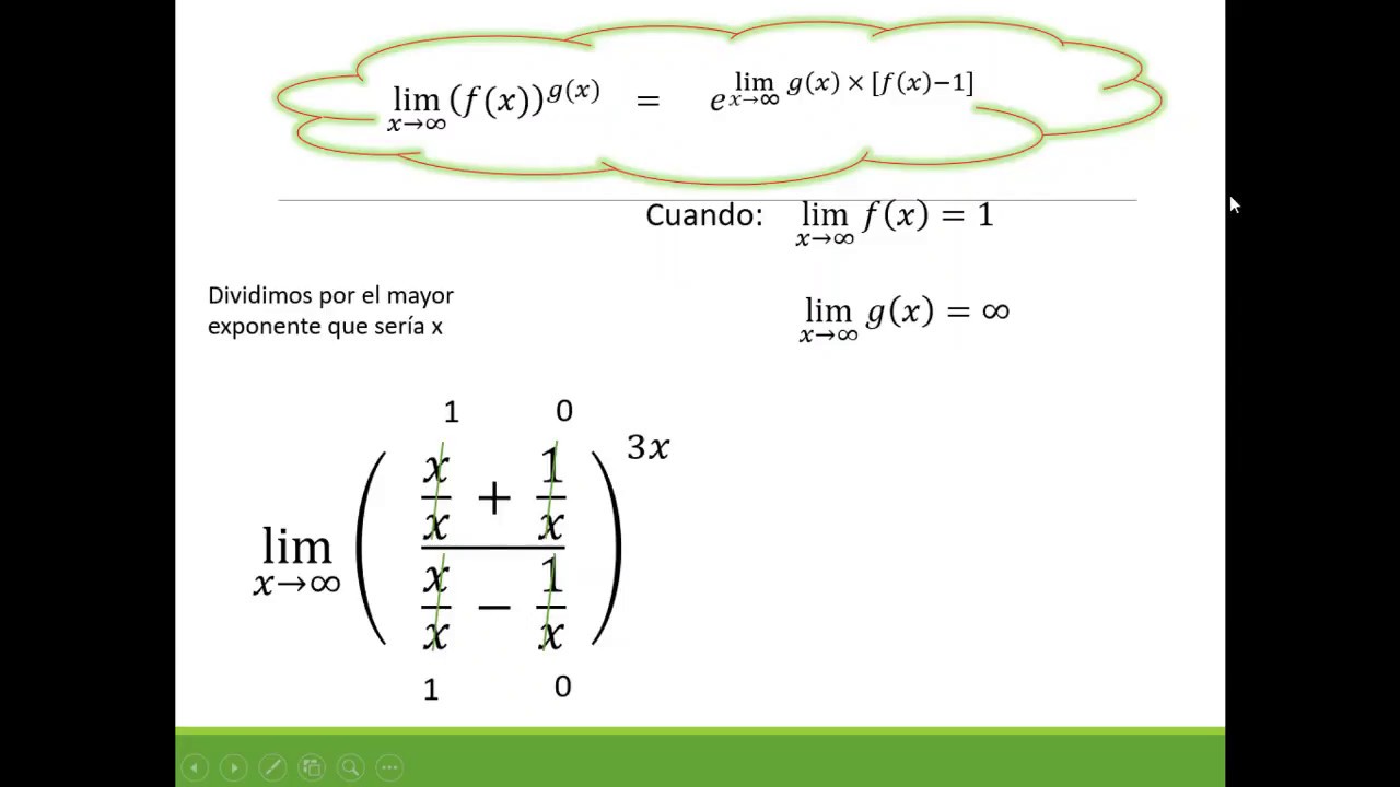 Ejercicio límite (1 elevado a infinito) - YouTube