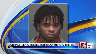 Durham teen arrested for break-ins, thefts
