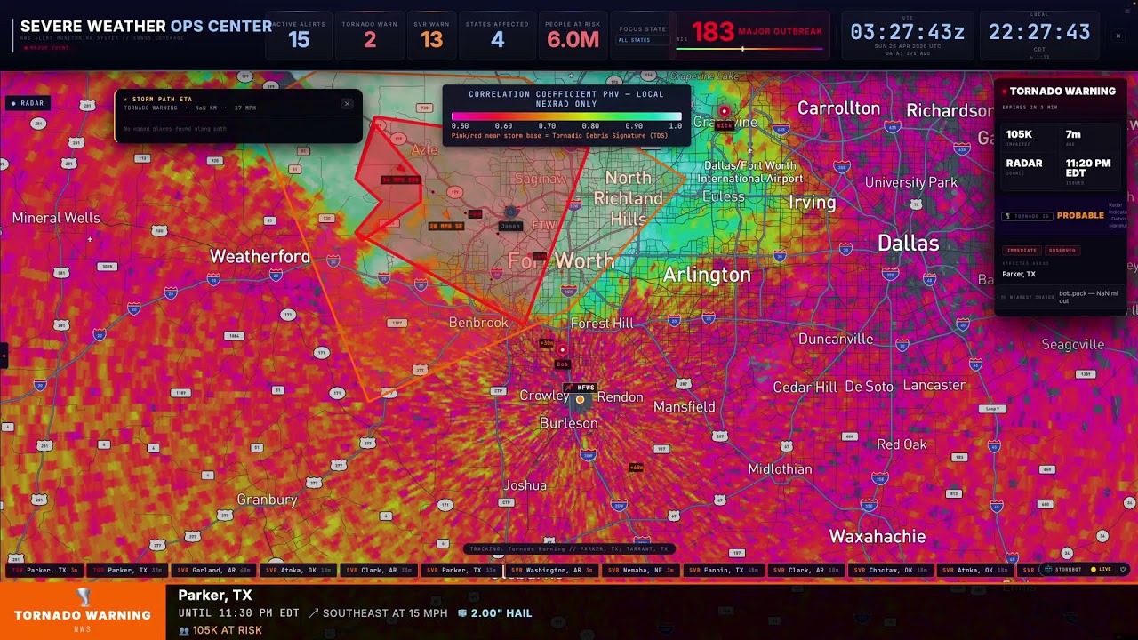 🔴 LIVE: Severe Weather Outbreak | AI-Powered Storm Tracking & NWS ...