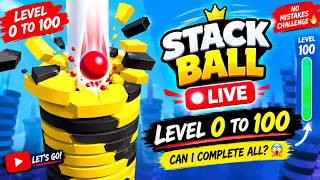 🔴🎮 STACK BALL LIVE 🔥 | LEVEL 0 ➡️ 100 | FULL CHALLENGE 😱🏆 #shortsfeed  #livestream #stackballlive