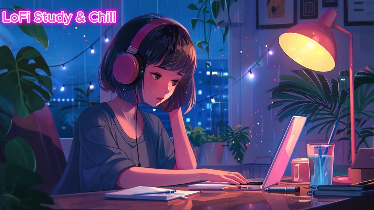 Lofi Study Girl  | 1.4 Hours Chill Synth Beats to Study & Relax To | Royalty Free Ambience