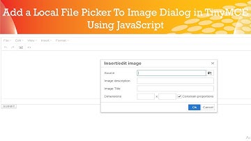 Add a Local File Picker to image Dialog in TinyMCE || php website development tutorial