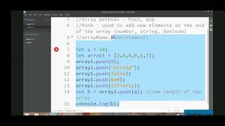 C07 04 Array Methods Push, Pop, String Conversion and Array Join Methods