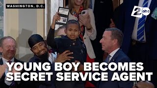Trump makes 13-year-old cancer survivor honorary Secret Service agent at Congress speech