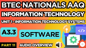 BTEC Nationals IT AAQ | Unit 1 IT | Systems | "A3.3 SOFTWARE" | P11 | Audio Overview