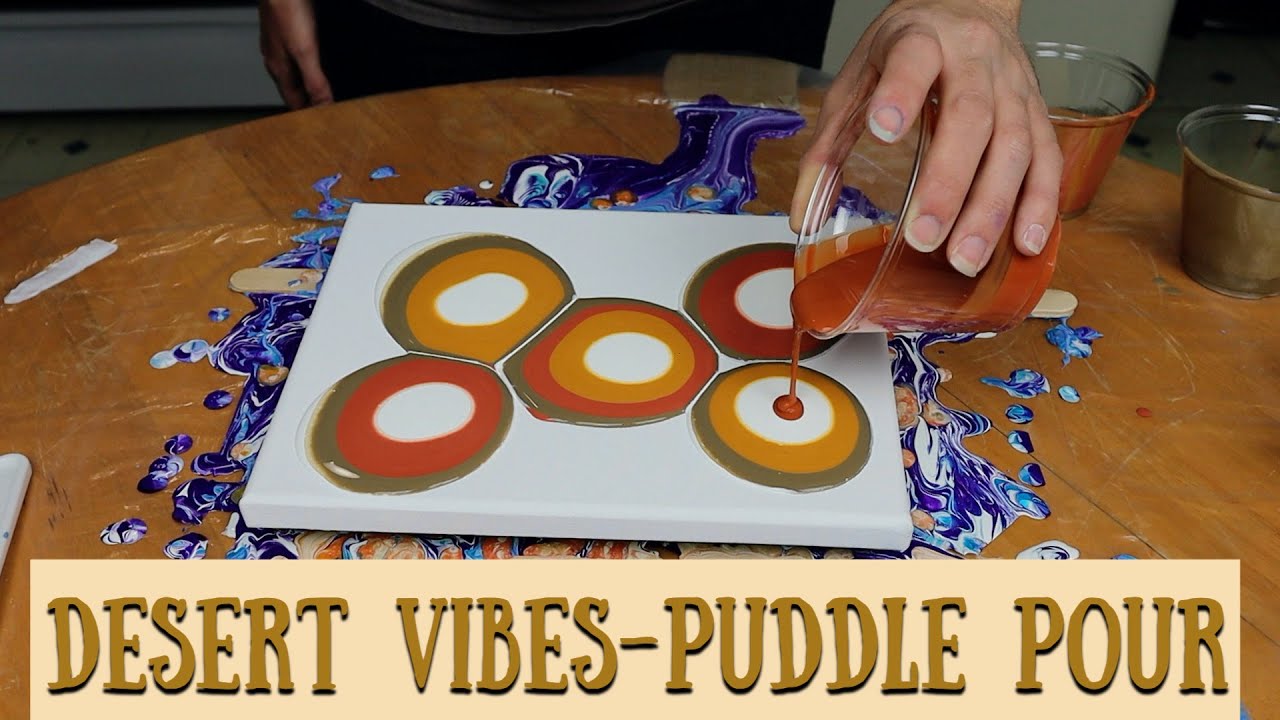 Desert Vibes | Puddle Pour | Abstract Art | Acrylic Pour Painting