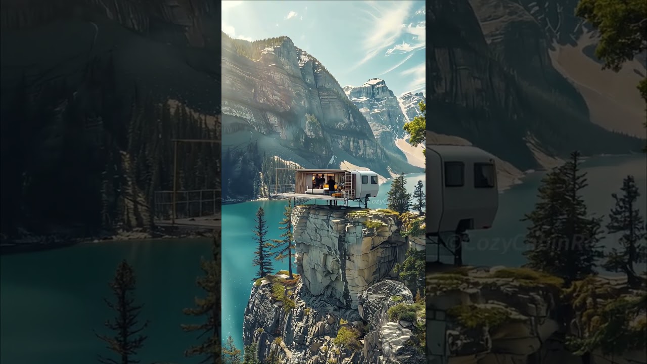 Park at the Cliff: Incredible Cliffside Camper Van! #cabinview #mountainscenery