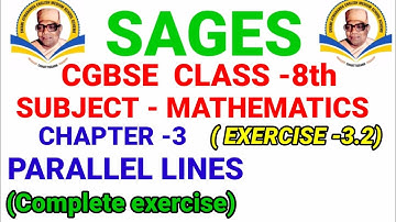 sages 8th maths chapter 3 exercise 3.2 /cgbse 8th math