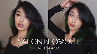 ATTEMPTING AN AT HOME BLOWOUT | ft. INH Hair