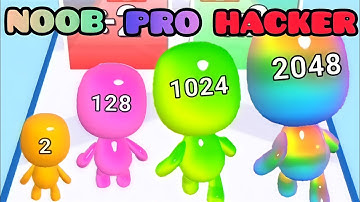 NOOB vs PRO vs HACKER in Man Runner 2048