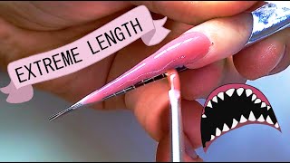 EXTREME LENGTH STILLETO HARD GEL NAILS TUTORIAL EASY THAN YOU THINK