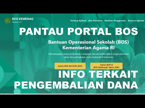 Info Pengembalian Dana Bos Dan Pantau menunya di Portal Bos #boskemenag #bosmadrasah #erkamkemenag