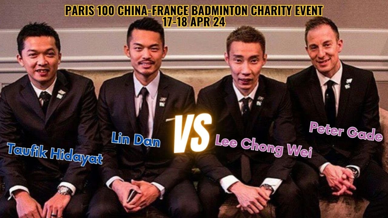 4 badminton legends play together on court (Taufik Hidayat, Lin Dan VS Lee Chong Wei, PeterGade)!