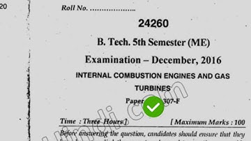 2016 Mdu BTech ME 5th Sem Internal Combustion Engine & Gas Turbine Question Paper