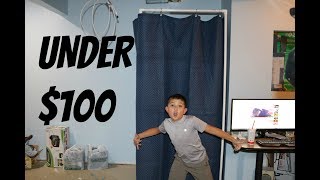 ... today we made a homemade sound booth for under one hundred
dollars! stuff you need at harbor freight: (3) 72in x 80i...