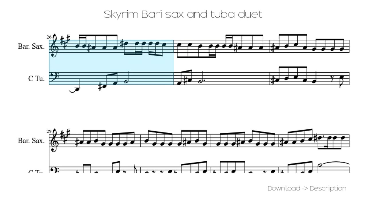 🎶 Skyrim Bari Sax And Tuba Duet 🎸🎸 YouTube