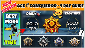 NEW SEASON “TPP/FPP” RANK PUSH TIPS - EASY “4 DAY” CONQUEROR GUIDE FOR LOW DEVICE EXPLAINED- SOLO