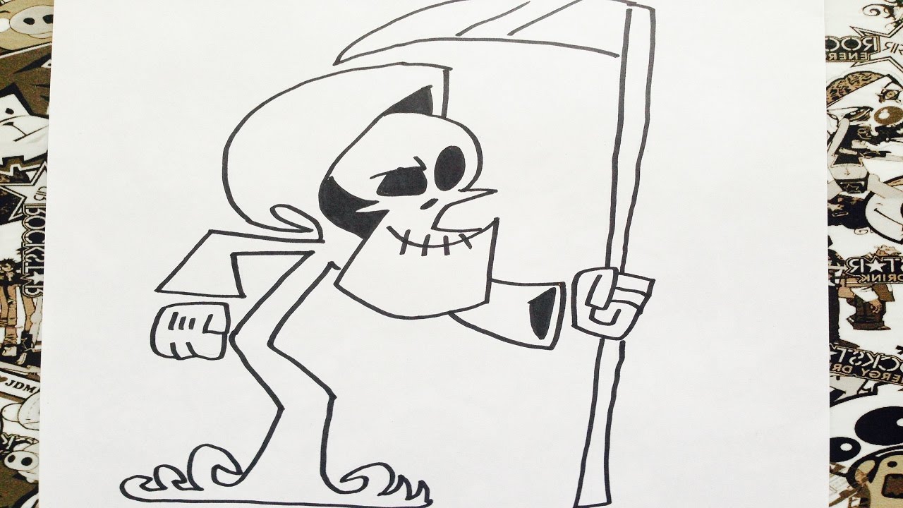 Como dibujar a la muerte puro hueso | how to draw grim reaper | como