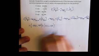 Chapter 13 Examples - Portfolio Expected Return (Weighted Average)