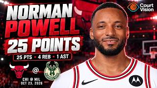 Information Norman Powell - 25 Points, 1 Assist, 4 Rebounds vs Bucks - 2026-27 Regular Season Update