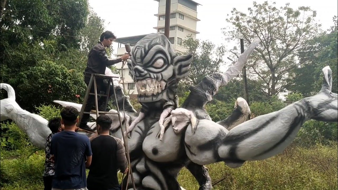 How to Paint Narkasur ( Sculpture) by Ajay | Painting Prince of Shankarwadi | Narkasur in Goa 2022