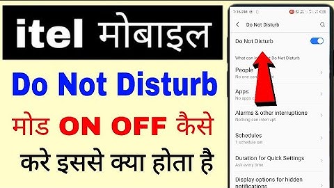 enable disable use do not disturb in itel phone।itel Mobile dialer do not disturb on off kaise kare