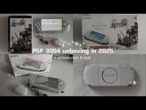 PSP 3000 unboxing in 2025 + accessories & gaming test ᯓ★ | dissidia final fantasy | aesthetic  ☁︎