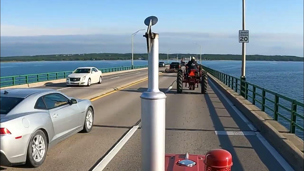 2022 Mackinac Bridge Antique Tractor Crossing part 3 YouTube