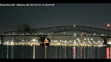 Francis Scott Key Bridge Collapse at normal speed