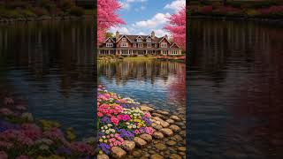 Springtime Mansion &amp; Garden with Path Ambience #ambience #relax #relaxing #scenery #spring #asmr