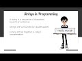 Data Types -  Strings &amp; Concatenation