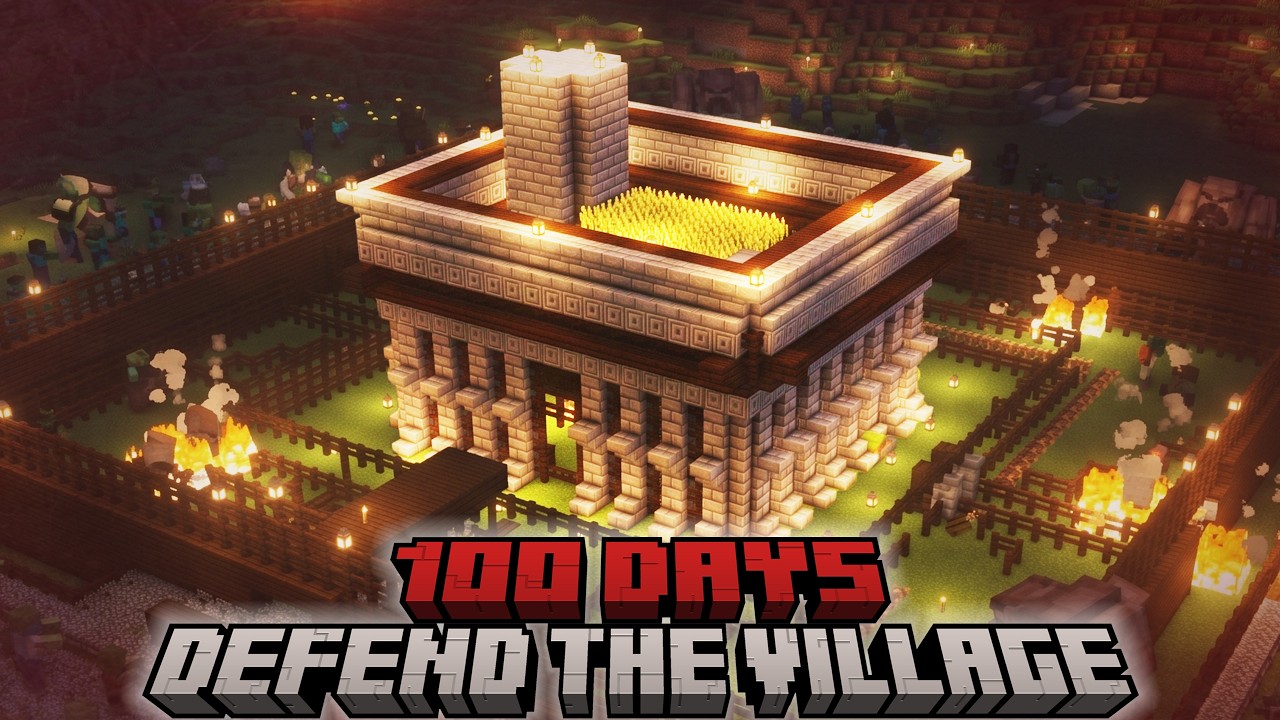 Can I Defend the Village IF I Give Villagers Guns? | Hardcore Minecraft 100 Days Defend the Village