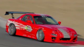 MAZDA Rx7 FAST FURIOS in Pista a Laguna Seca con le altre SUPERCAR GIAPPONESI JDM