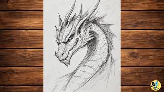 How to draw Dragon |Animal realistic pencil sketch step by step | Easy dragon drawing for beginners