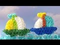 Bateau en élastiques Rainbow Loom - Tuto d'un voilier à réaliser sur support