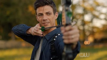 The Flash 5x09 Elseworlds Crossover - Barry and Oliver Argue & Barry Shoots Him