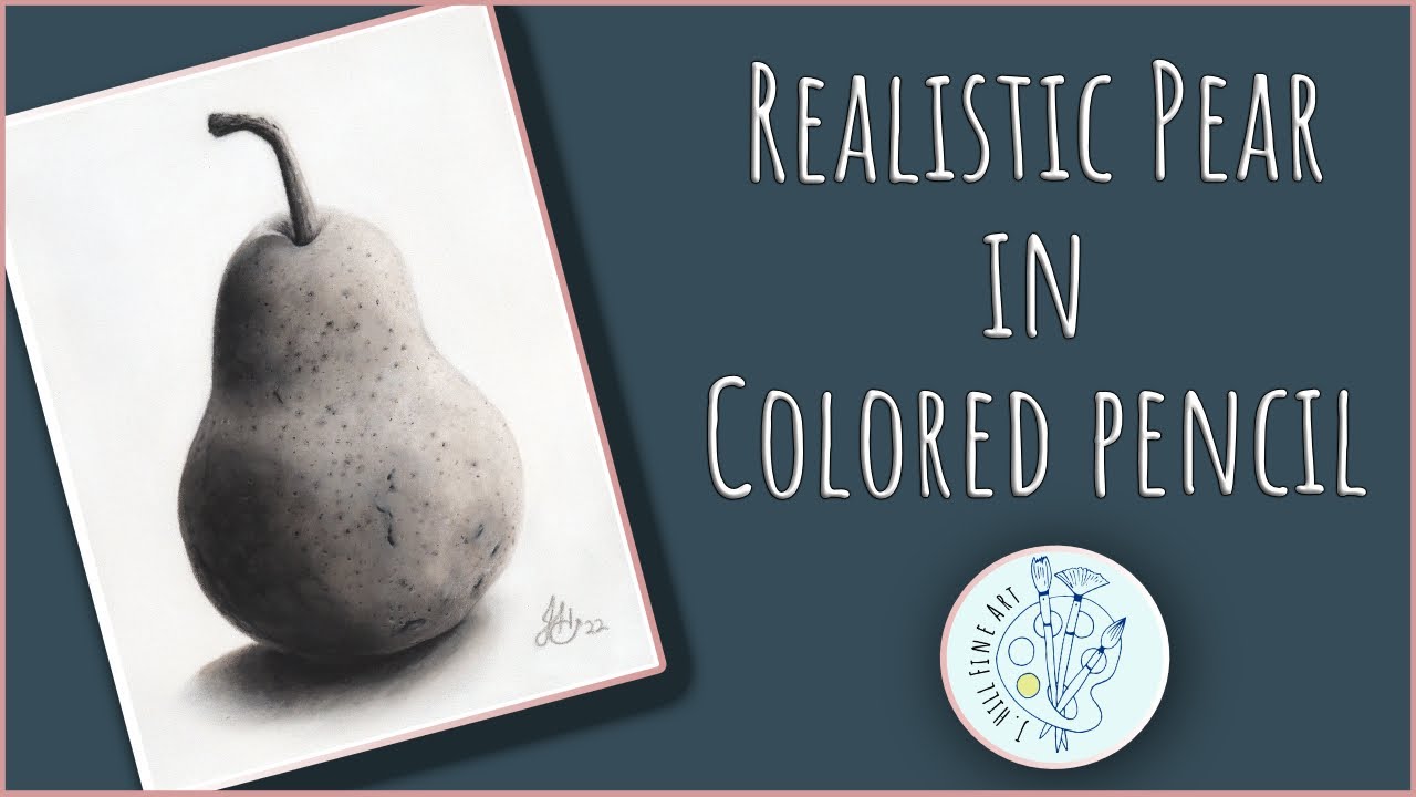 Realistic Pear In Colored Pencil