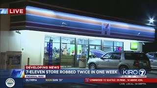 VIDEO: A Federal Way 7-Eleven store was robbed twice in one week, prompting the city the take action