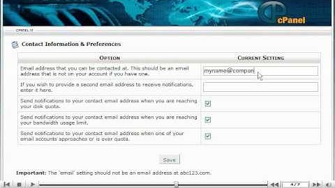 Cpanel Video Tutorial  - How to keep your contact information up to date