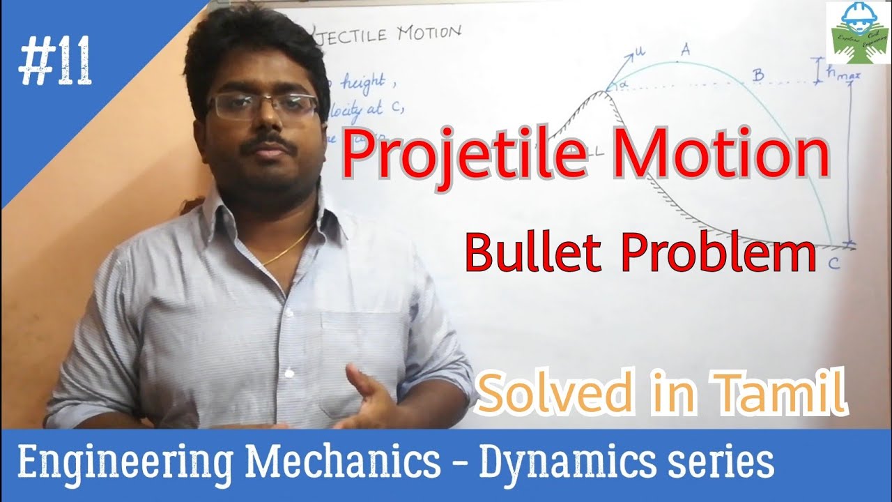 Bullet Problem Projectile Motion | Bullet Problem solvec in TAMIL | Engineering ...