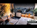 3 HOUR STUDY WITH ME on a RAINY NIGHT | Background noise, 10-min Break, No music, Study with Merve