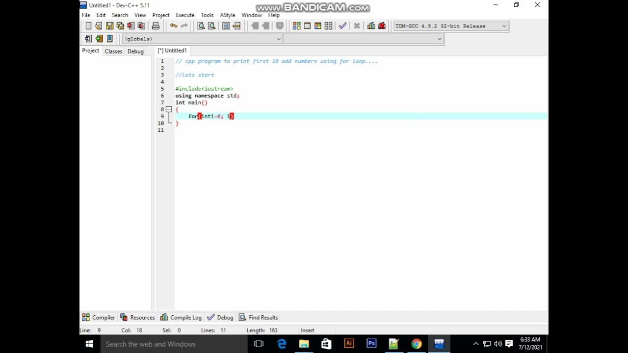 cpp program to print first 10 odd numbers using for loop | CPP for ...