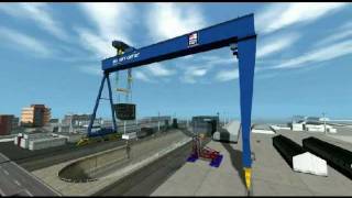 Vortex - Simulation of 1000T gantry crane for aircraft carrier final assembly