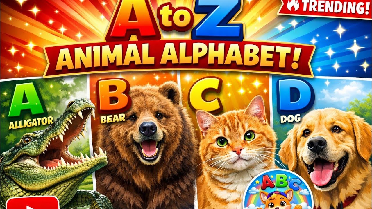 ABC learning | A for Alligator B for Bear C for Cat 🐱 - YouTube