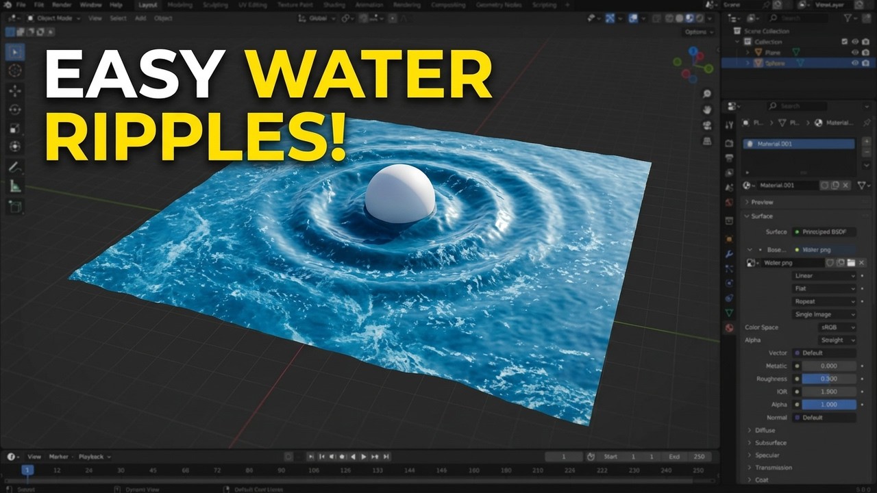 Simple Water Ripple Tutorial In Blender - YouTube